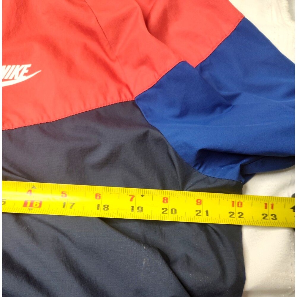 Vintage Nike Hoodie Full Zip Size M Red And Navy Women Medium Pockets Lined - Picture 8 of 8